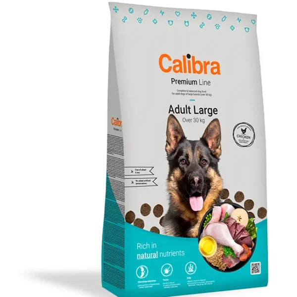 Alimento Premium para Perros Adultos Grandes Calibra de Pollo 12kg - Nutrición Óptima