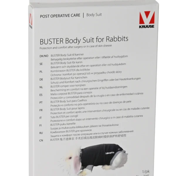 Traje BUSTER Body Suit XXXS Negro para Conejos de KRUUSE: Comodidad y Protección