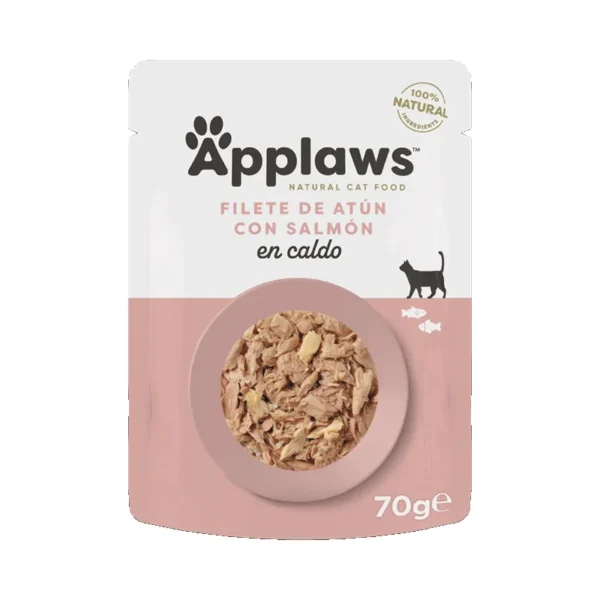 Applaws Cat Comida Húmeda Filete de Atún y Salmón 12x70g - Alimentación Saludable para Gatos