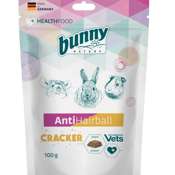 BUNNY SALUD SUPLEMENTO ANTIHAIRBALL CRACKER 5X100GR
