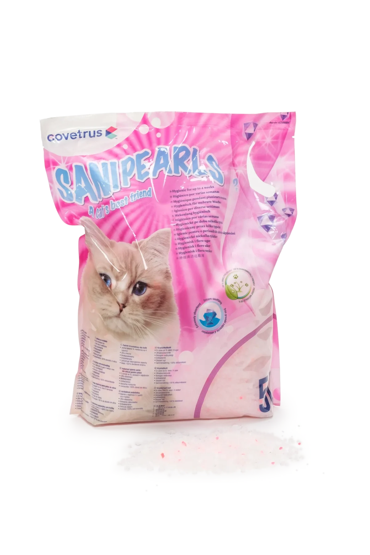 Litière pour chat Sanipearl Pink Silica 5 L COVETRUS - GosVet