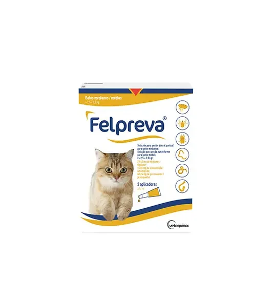 FELPREVA GATOS MEDIANOS 2,5-5KG 2 APLICADORES