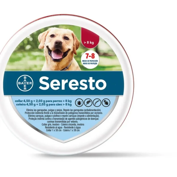 Collar Antipulgas Seresto para Perros Grandes >8kg - Protección Efectiva