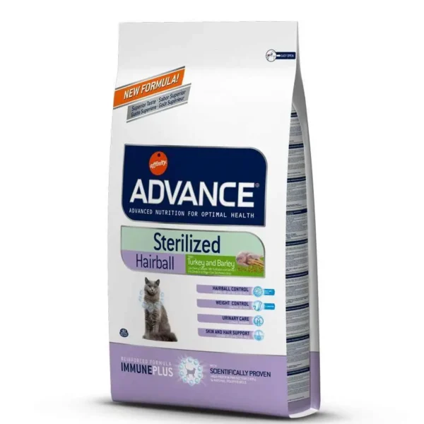 Advance Feline Sterilised Hairball Control 1.5kg - Premium Dry Cat Food for Healthy Cats