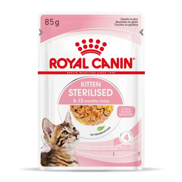 Royal Feline Kitten Sterilised Pouch Gelatina 12x85gr - Comida Húmeda Saludable para Gatos