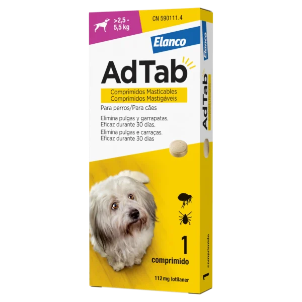 ADTAB PERRO 112MG 2,5-5,5KG MASTICABLE 1 Comprimido